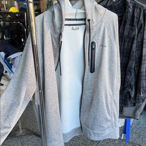 Eddie Bauer Light Gray Full-Zip Jacket with Black Details